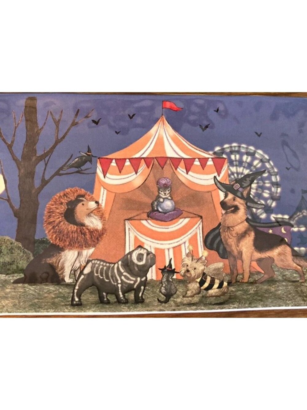 Pier 1 Dogs in Costumes Halloween Carnival Fortune Teller Ceramic Serving Tray